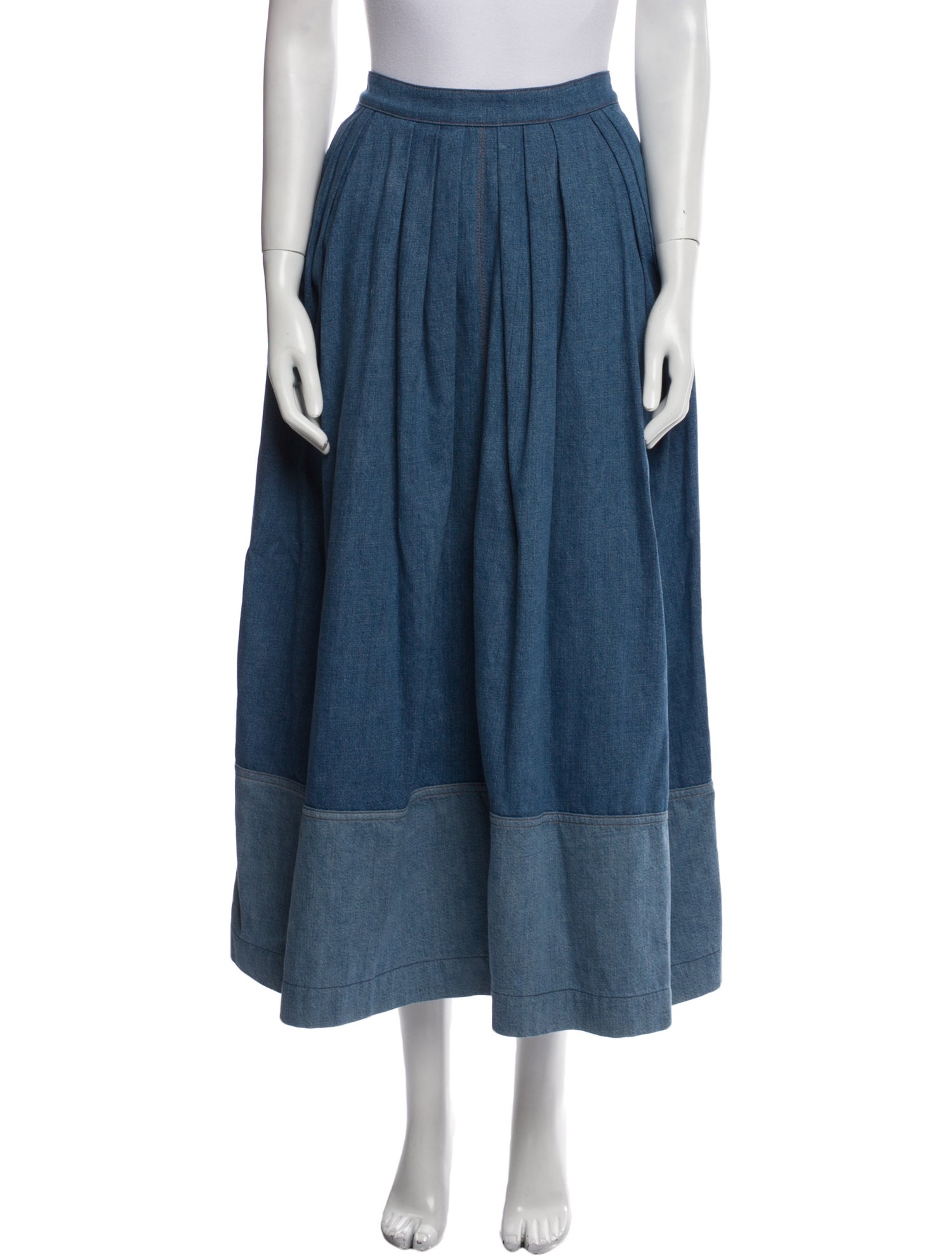 Chloé Colorblock Pattern Midi Length Skirt