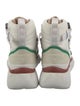 Chloé Canvas Leather Trim Embellishment Wedge Sneakers