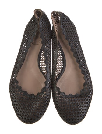Chloé Leather Lasercut Accents Ballet Flats