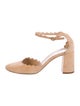 Chloé Suede Scalloped Accent D'Orsay Pumps