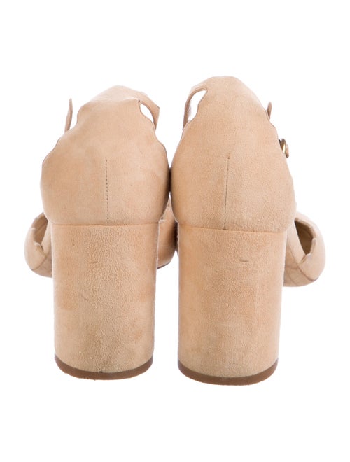 Chloé Suede Scalloped Accent D'Orsay Pumps