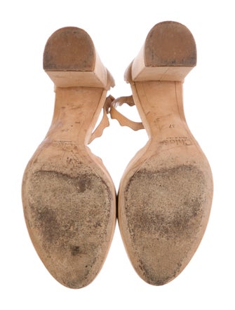 Chloé Suede Scalloped Accent D'Orsay Pumps