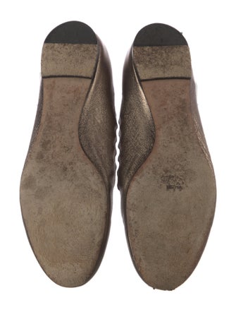 Chloé Leather Scalloped Accent Ballet Flats