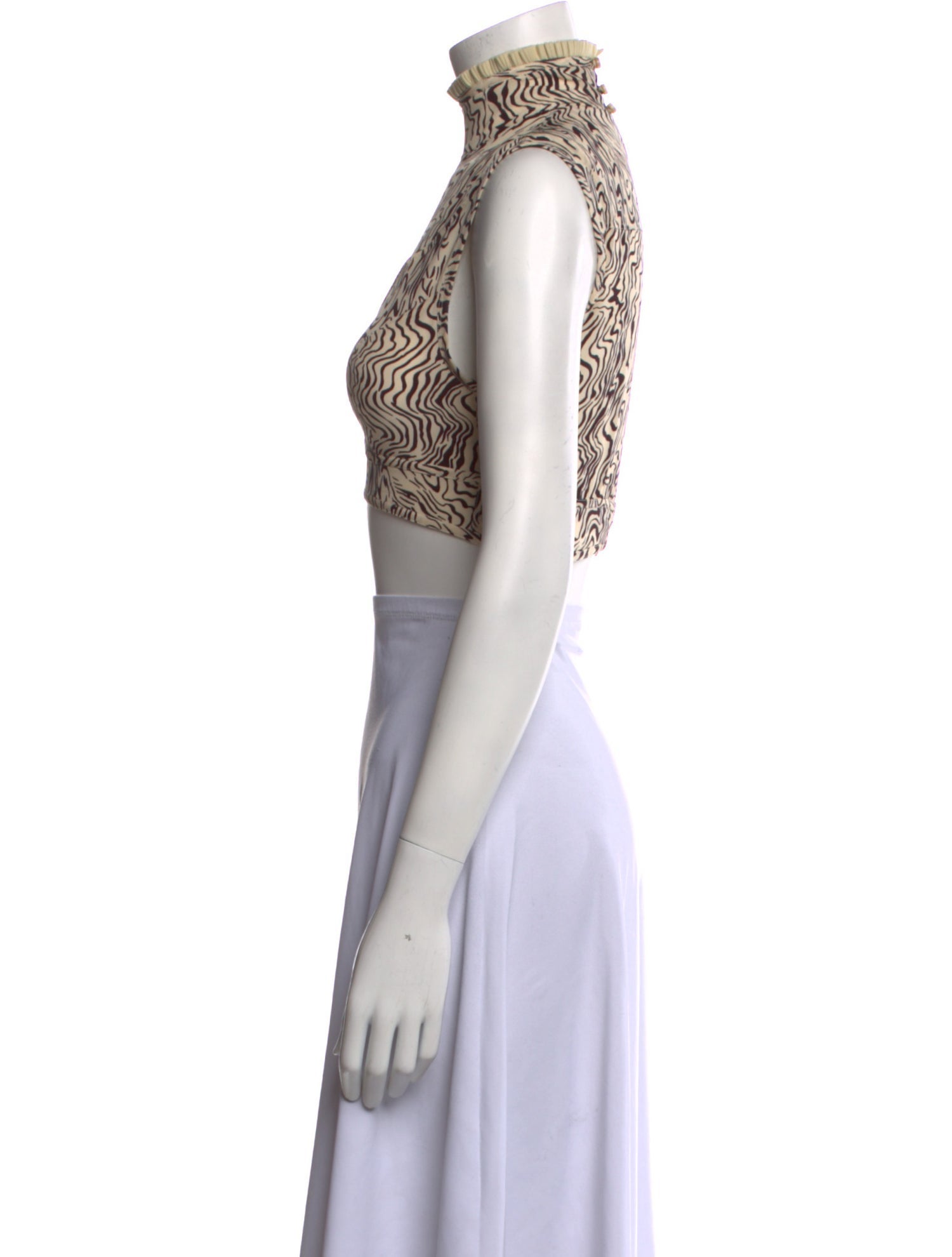 Chloé Silk Animal Print Crop Top