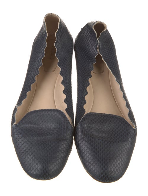Chloé Snakeskin Scalloped Accent Flats