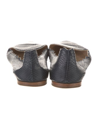 Chloé Snakeskin Scalloped Accent Flats