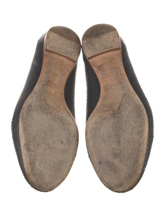 Chloé Snakeskin Scalloped Accent Flats
