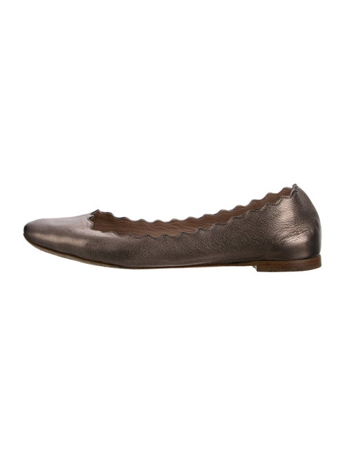 Chloé Leather Scalloped Accent Ballet Flats