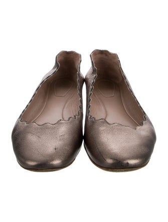 Chloé Leather Scalloped Accent Ballet Flats