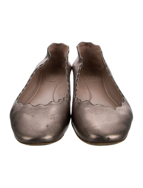 Chloé Leather Scalloped Accent Ballet Flats
