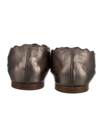 Chloé Leather Scalloped Accent Ballet Flats