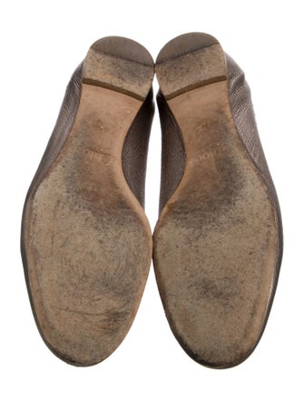 Chloé Leather Scalloped Accent Ballet Flats