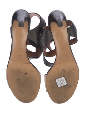 Chloé Leather Colorblock Pattern Sandals