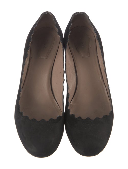 Chloé Suede Scalloped Accent Pumps