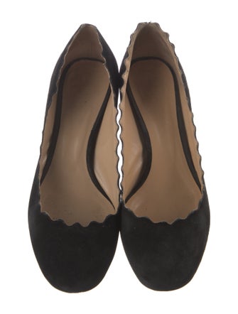 Chloé Suede Scalloped Accent Pumps