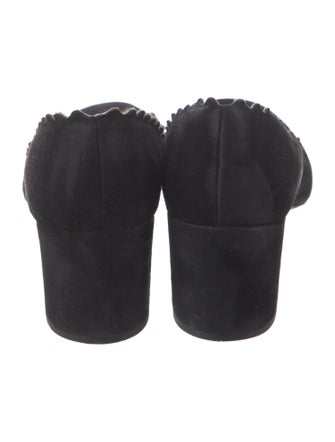 Chloé Suede Scalloped Accent Pumps