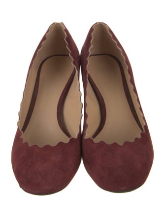 Chloé Suede Scalloped Accent Pumps