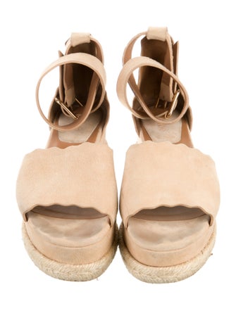Chloé Suede Scalloped Accent Espadrilles