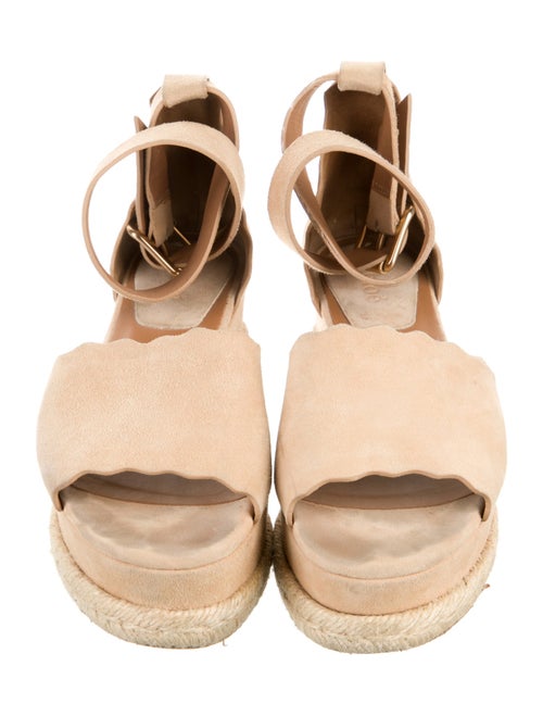 Chloé Suede Scalloped Accent Espadrilles