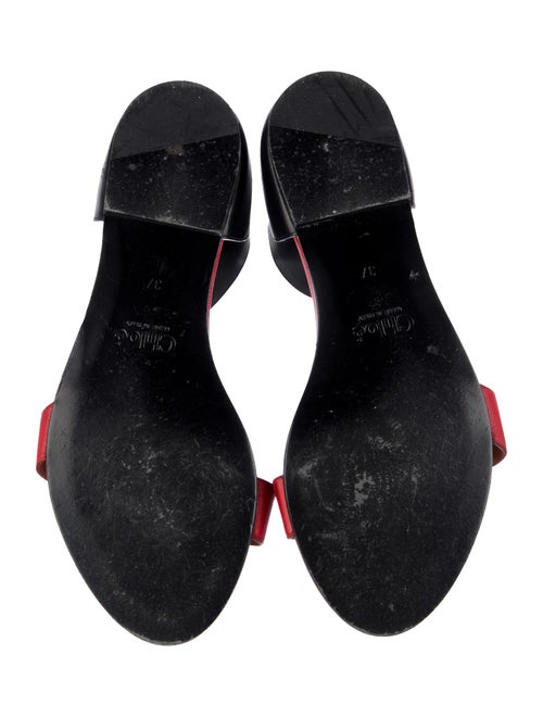 Chloé Leather Colorblock Pattern Slides