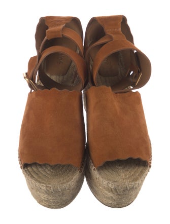 Chloé Suede Scalloped Accent Espadrilles