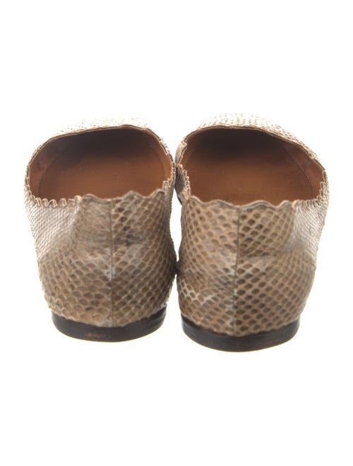 Chloé Snakeskin Scalloped Accent Ballet Flats