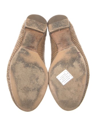 Chloé Snakeskin Scalloped Accent Ballet Flats