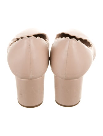 Chloé Leather Scalloped Accent Pumps