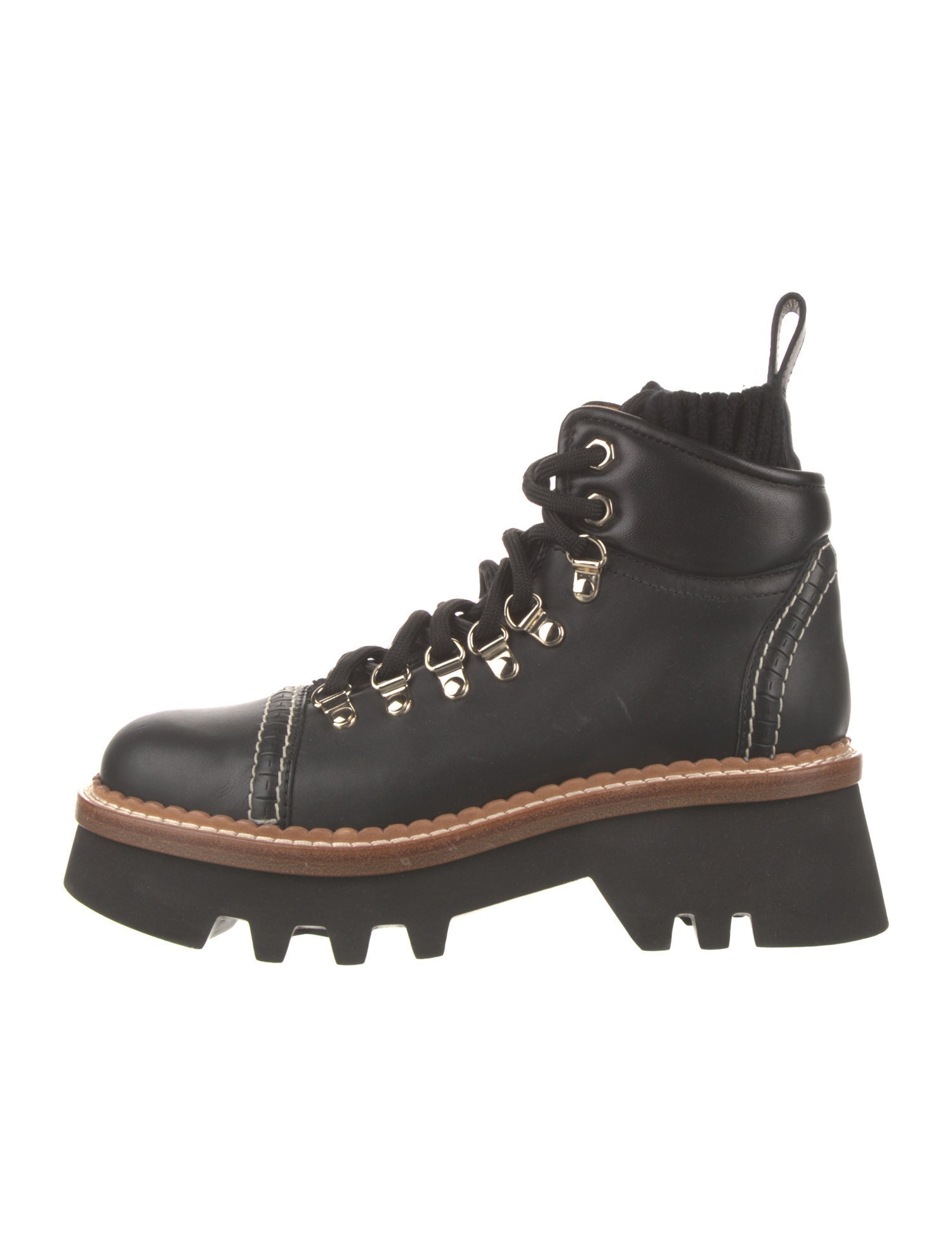 Chloé Leather Combat Boots