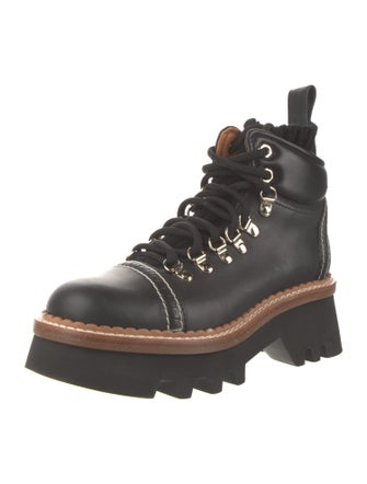 Chloé Leather Combat Boots