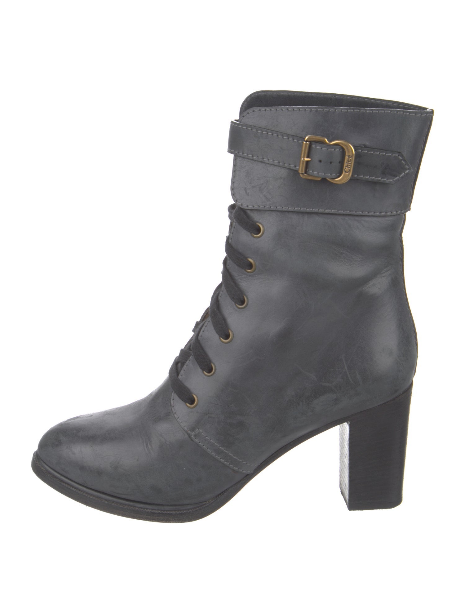 Chloé Leather Combat Boots