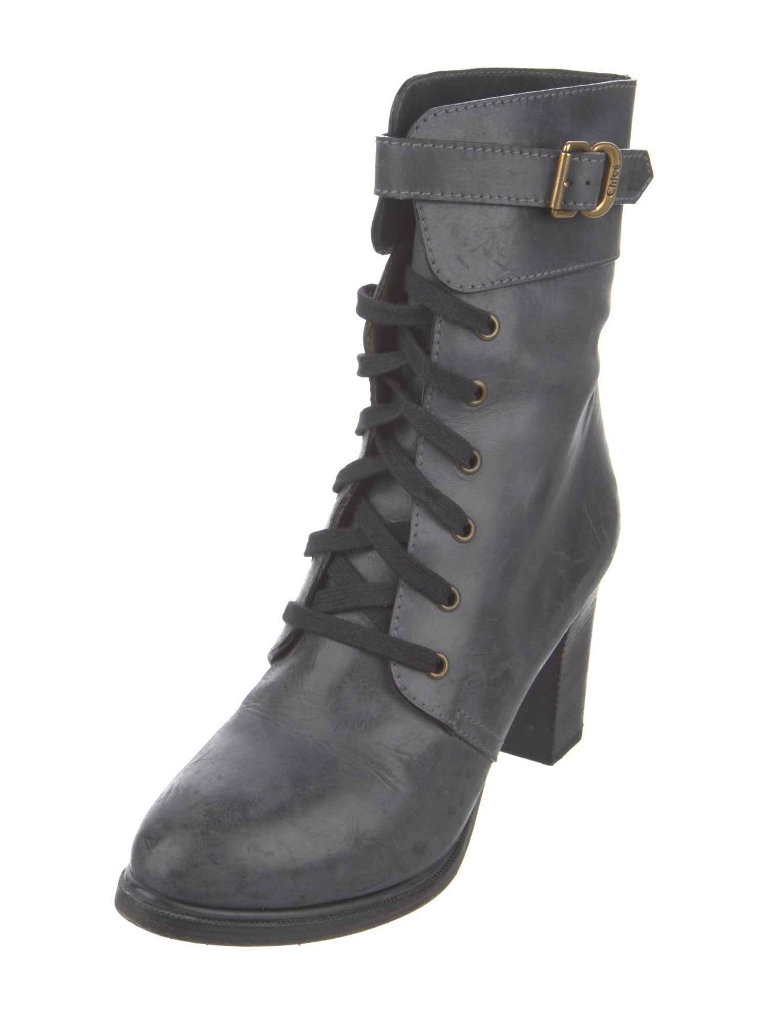 Chloé Leather Combat Boots