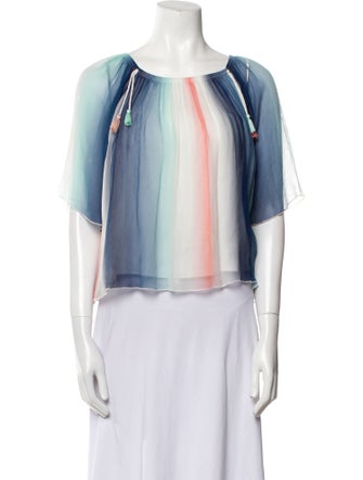 Chloé Silk Striped Crop Top