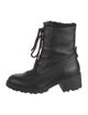Chloé Leather Fur Trim Combat Boots