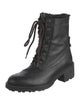 Chloé Leather Fur Trim Combat Boots