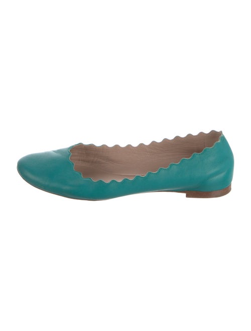 Chloé Leather Scalloped Accent Ballet Flats