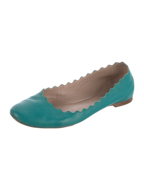 Chloé Leather Scalloped Accent Ballet Flats