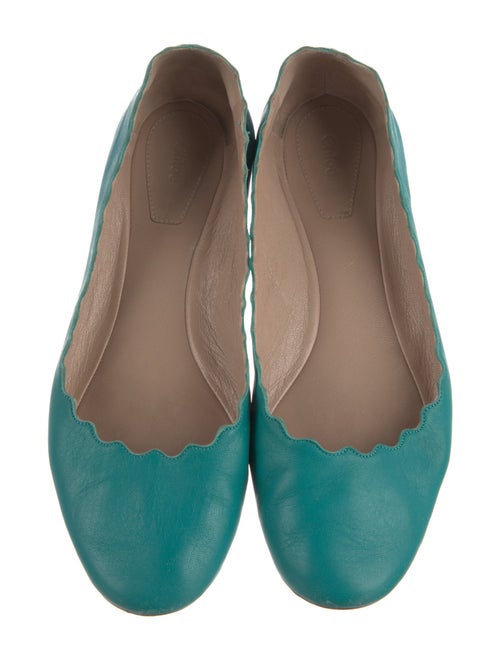 Chloé Leather Scalloped Accent Ballet Flats