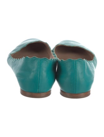 Chloé Leather Scalloped Accent Ballet Flats