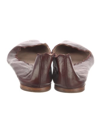 Chloé Leather Scalloped Accent Ballet Flats