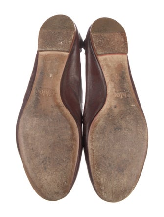 Chloé Leather Scalloped Accent Ballet Flats