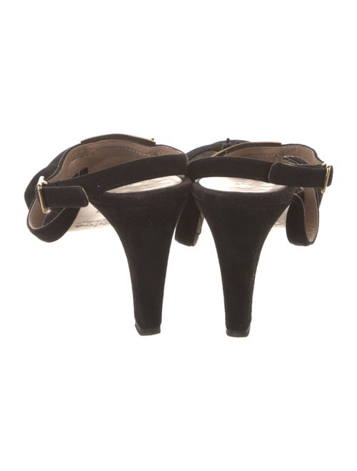 Chloé Suede Fringe Trim Accent T-Strap Sandals