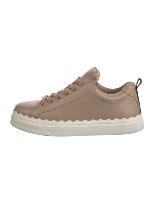 Chloé Leather Scalloped Accent Sneakers