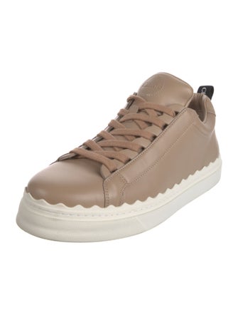 Chloé Leather Scalloped Accent Sneakers