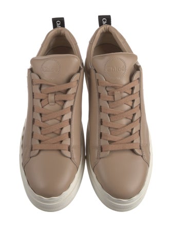 Chloé Leather Scalloped Accent Sneakers