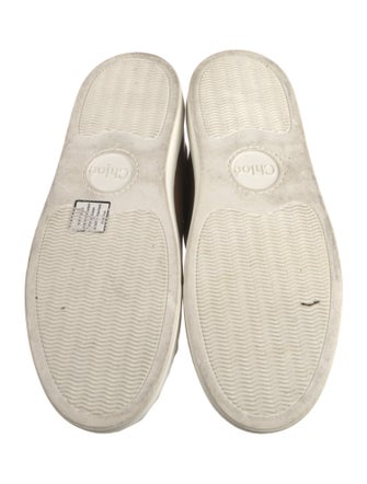 Chloé Leather Scalloped Accent Sneakers