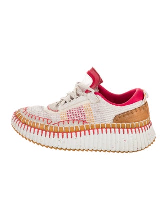 Chloé Printed Whipstitch Trim Sneakers