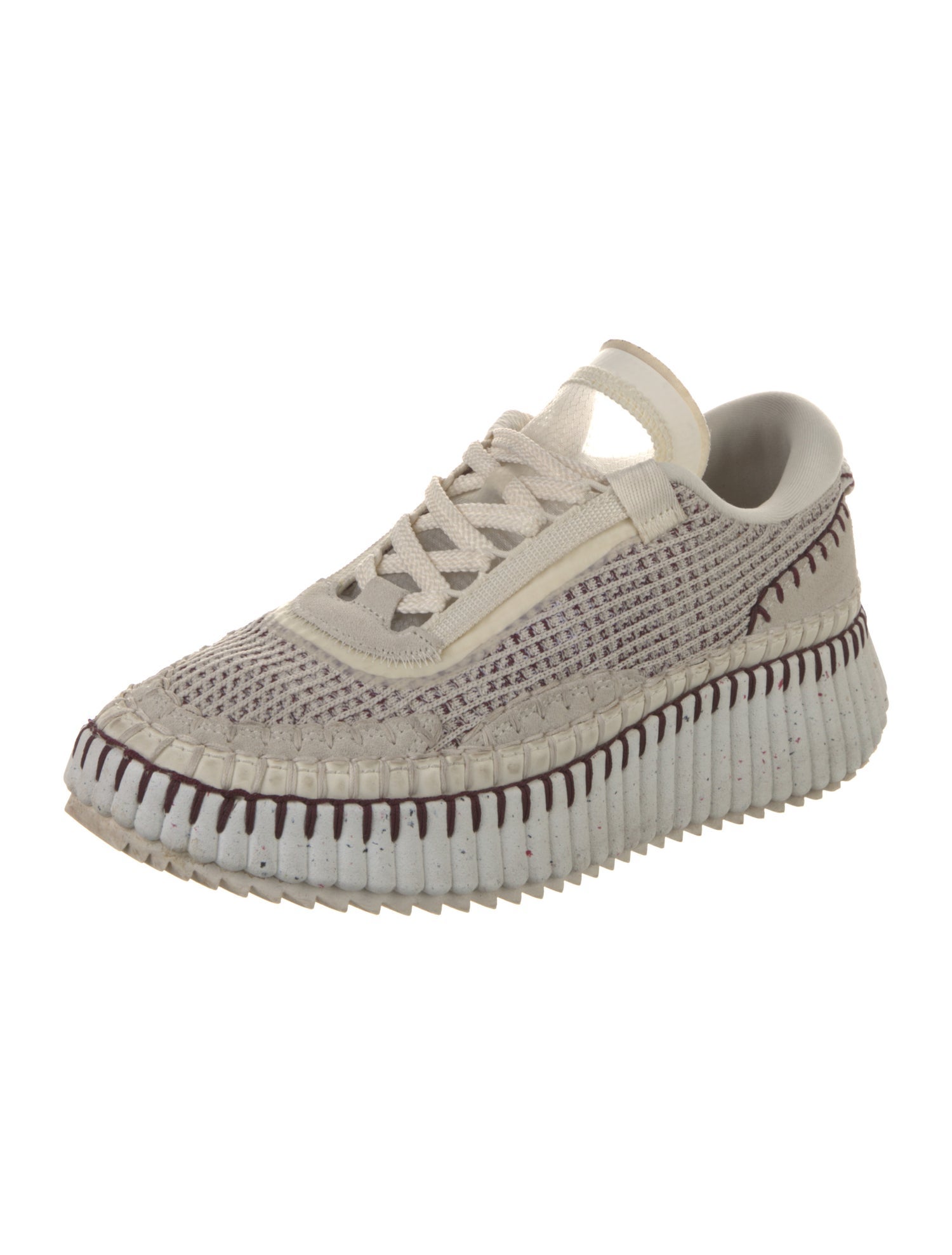 Chloé Canvas Whipstitch Trim Sneakers