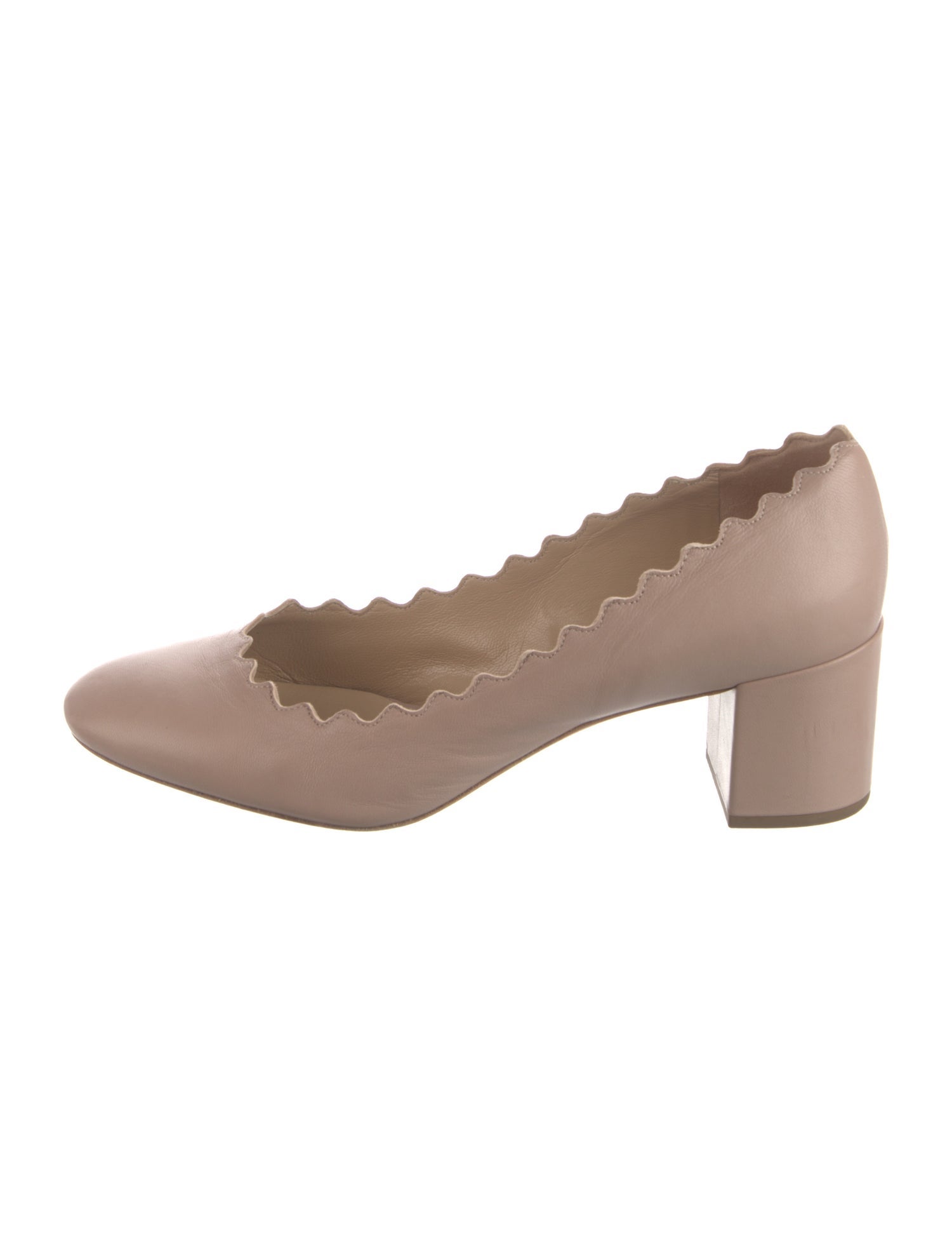 Chloé Leather Scalloped Accent Pumps