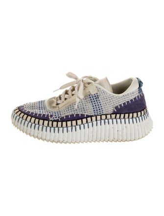 Chloé Patterned Whipstitch Trim Sneakers